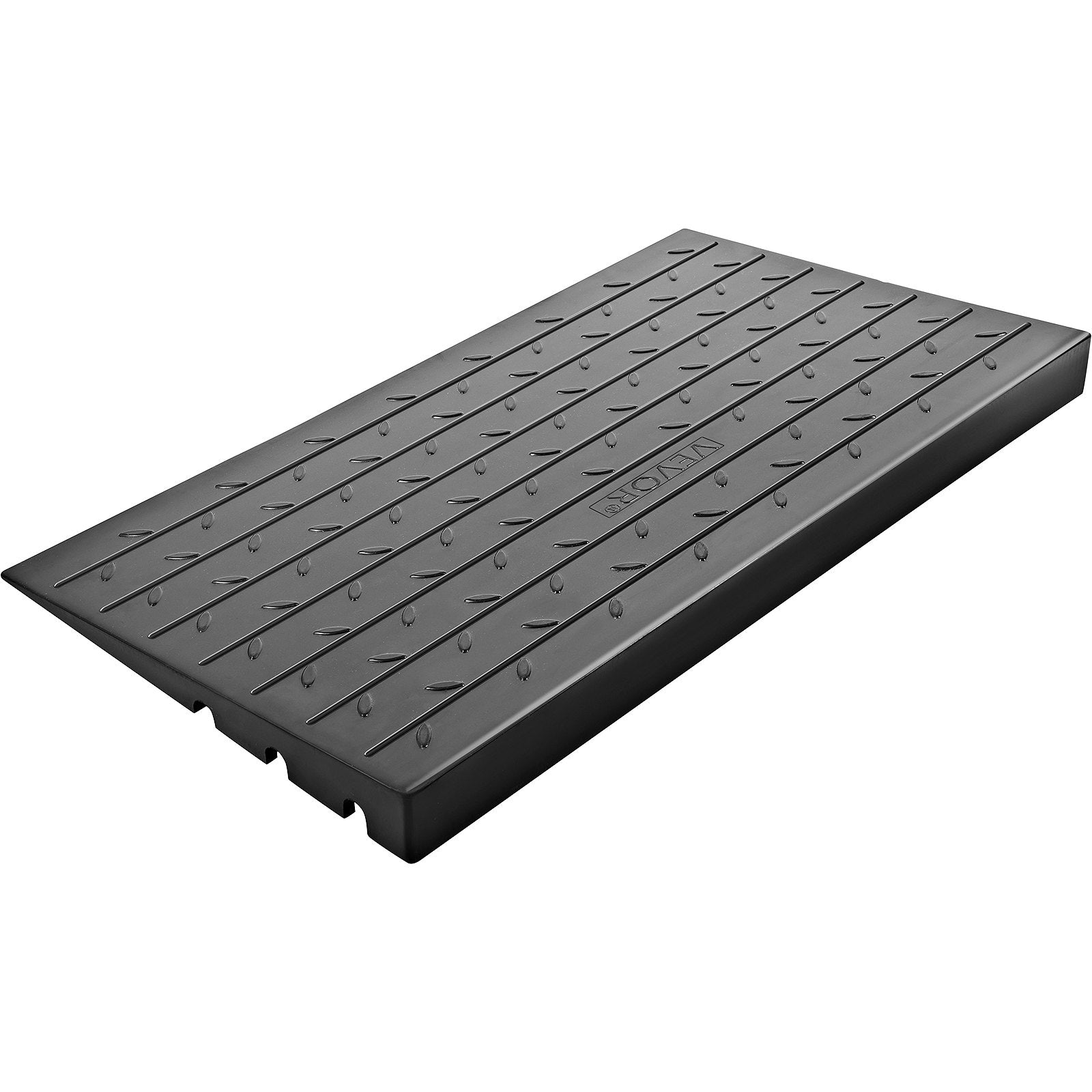 Rubber Threshold Ramp, 4" Rise Threshold Ramp Doorway, 3 Channels Cord Cover Rubber Solid Threshold Ramp, V952-WFSLYP24X42X4950BV0