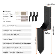 Fence Post Anchor Repair Kit, 4 Pack Inner Diameter 8.9x8.9 cm Heavy Duty Steel Fence Post Support Stakes, V952-WGBGXDD37YC2TWBB6V0