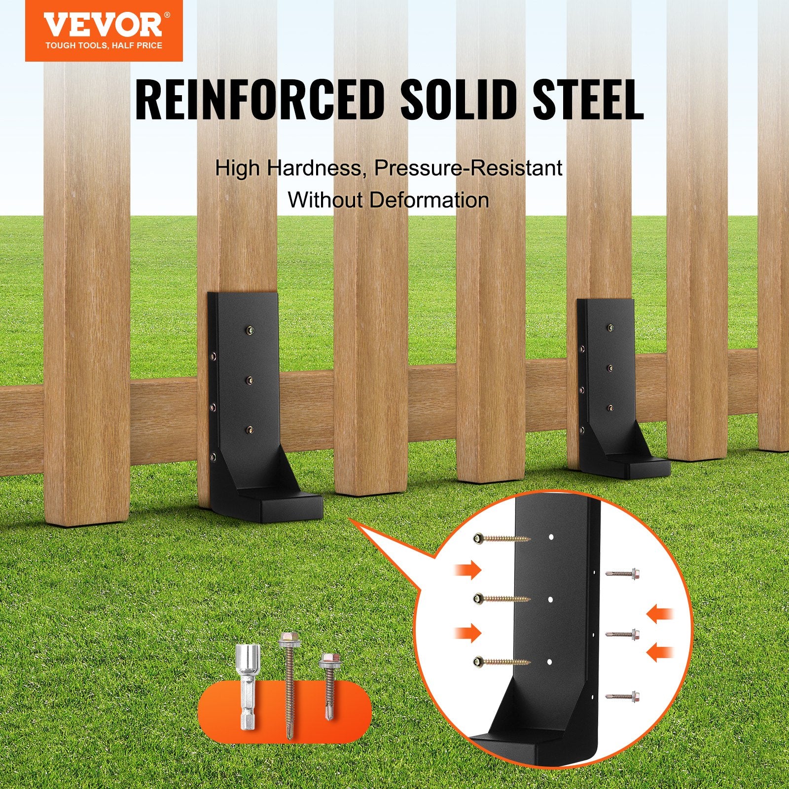 Fence Post Anchor Repair Kit 6 Pack Inner Support Stakes Repair V952-WGBGXDD37YC2VHOLCV0