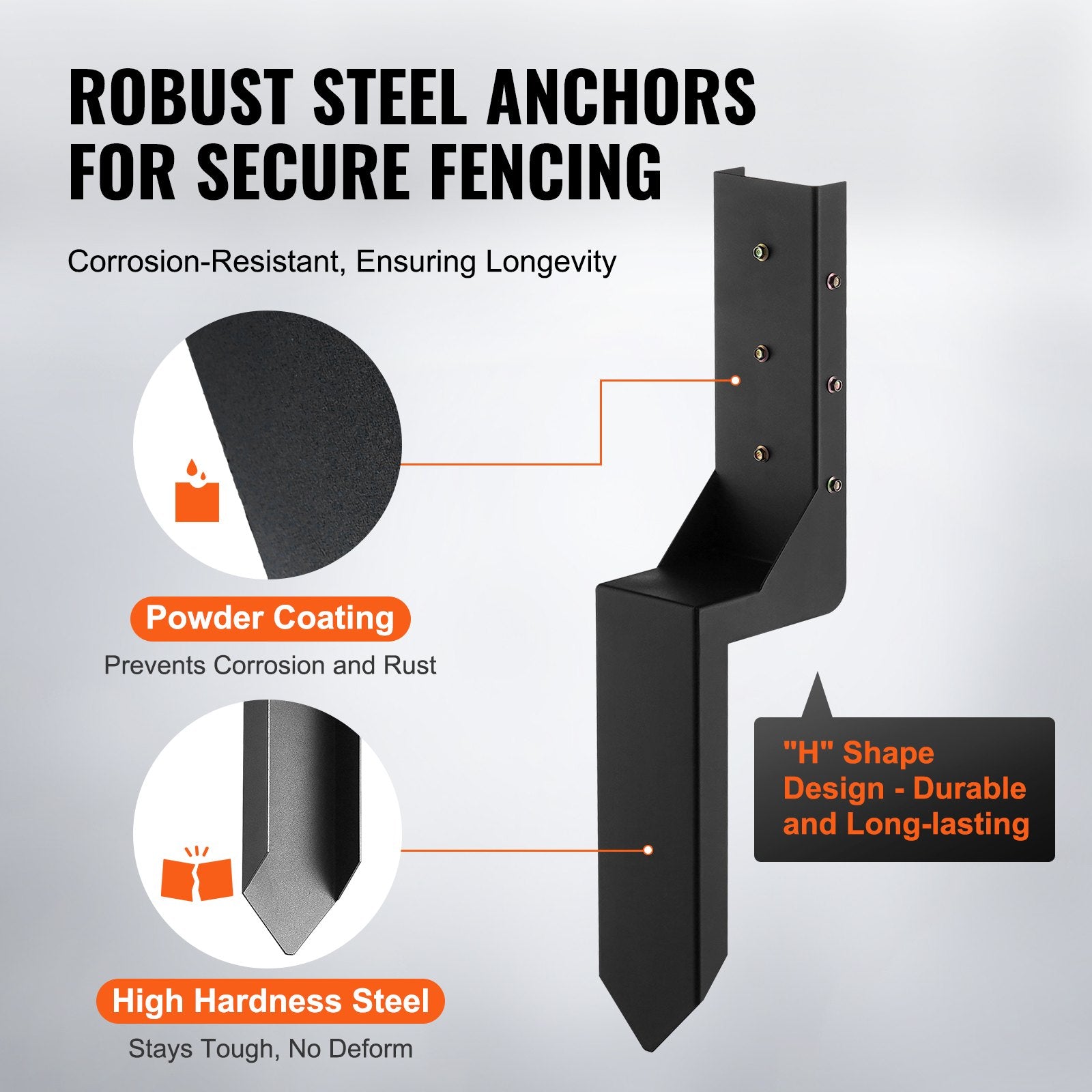 Fence Post Anchor Repair Kit 6 Pack Inner Support Stakes Repair V952-WGBGXDD37YC2VHOLCV0