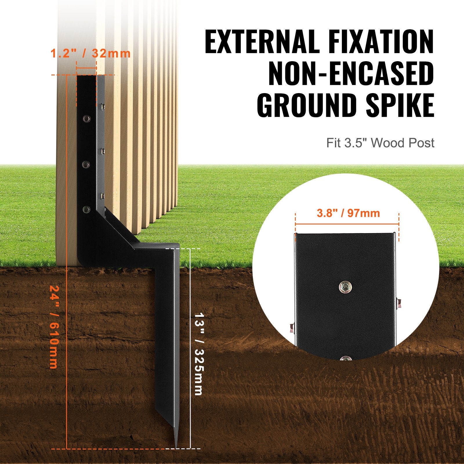 Fence Post Anchor Repair Kit 6 Pack Inner Support Stakes Repair V952-WGBGXDD37YC2VHOLCV0