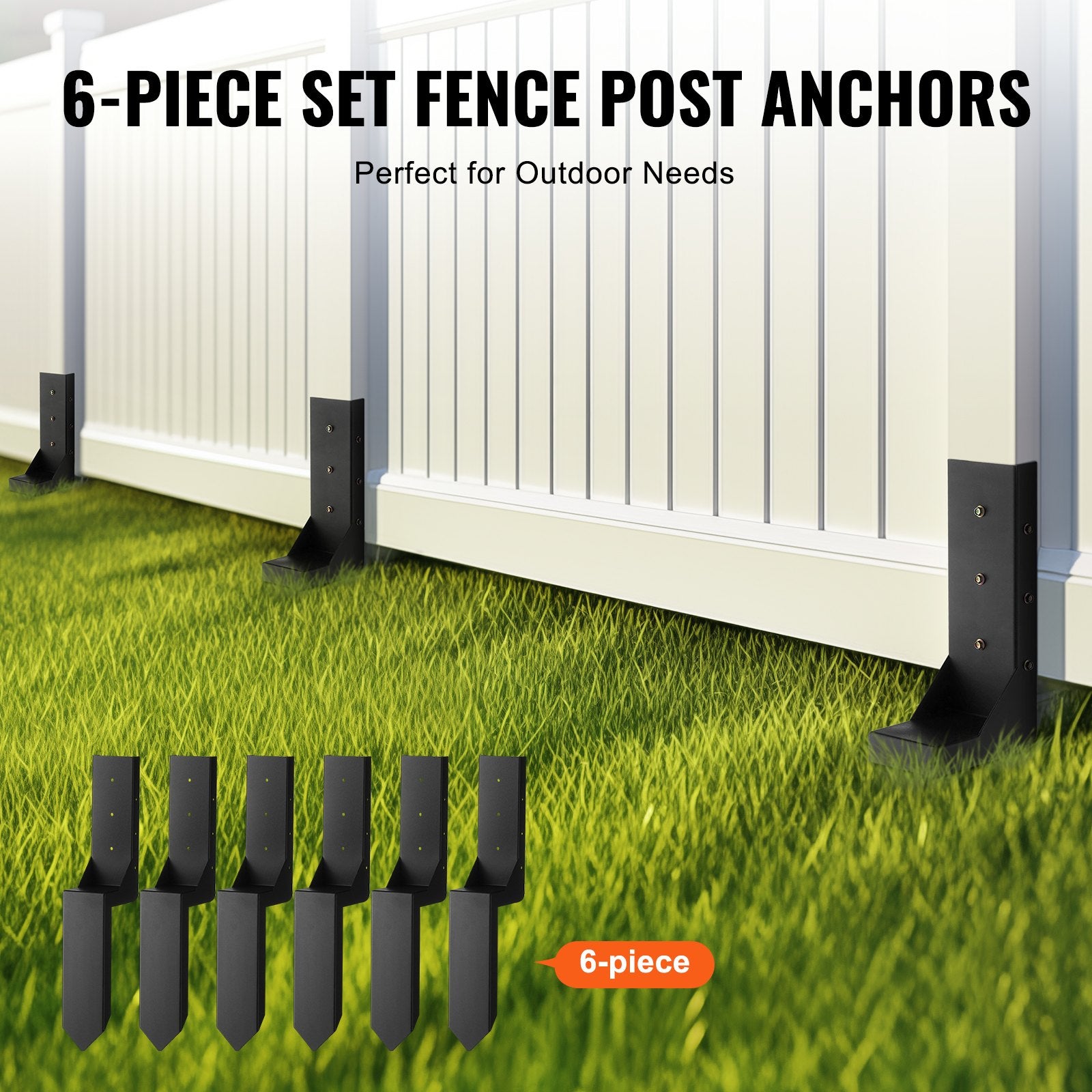 Fence Post Anchor Repair Kit 6 Pack Inner Support Stakes Repair V952-WGBGXDD37YC2VHOLCV0