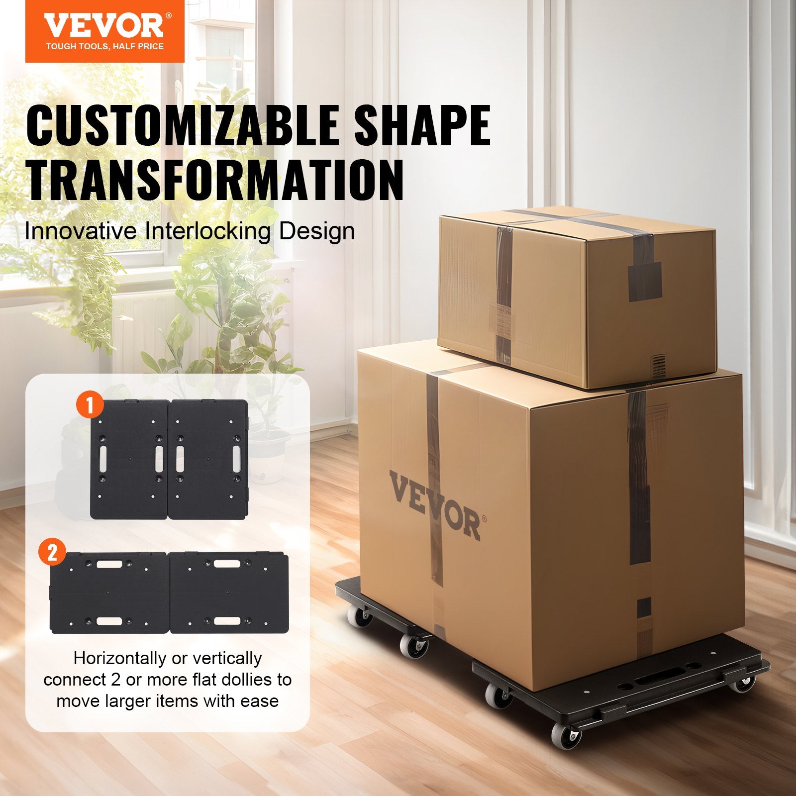 Furniture Dolly, 500 lbs Capacity Each Count, Furniture Mover with Wheels, Portable Moving Rollers 4 Wheels V952-WGC1611INCHS52QR5V0