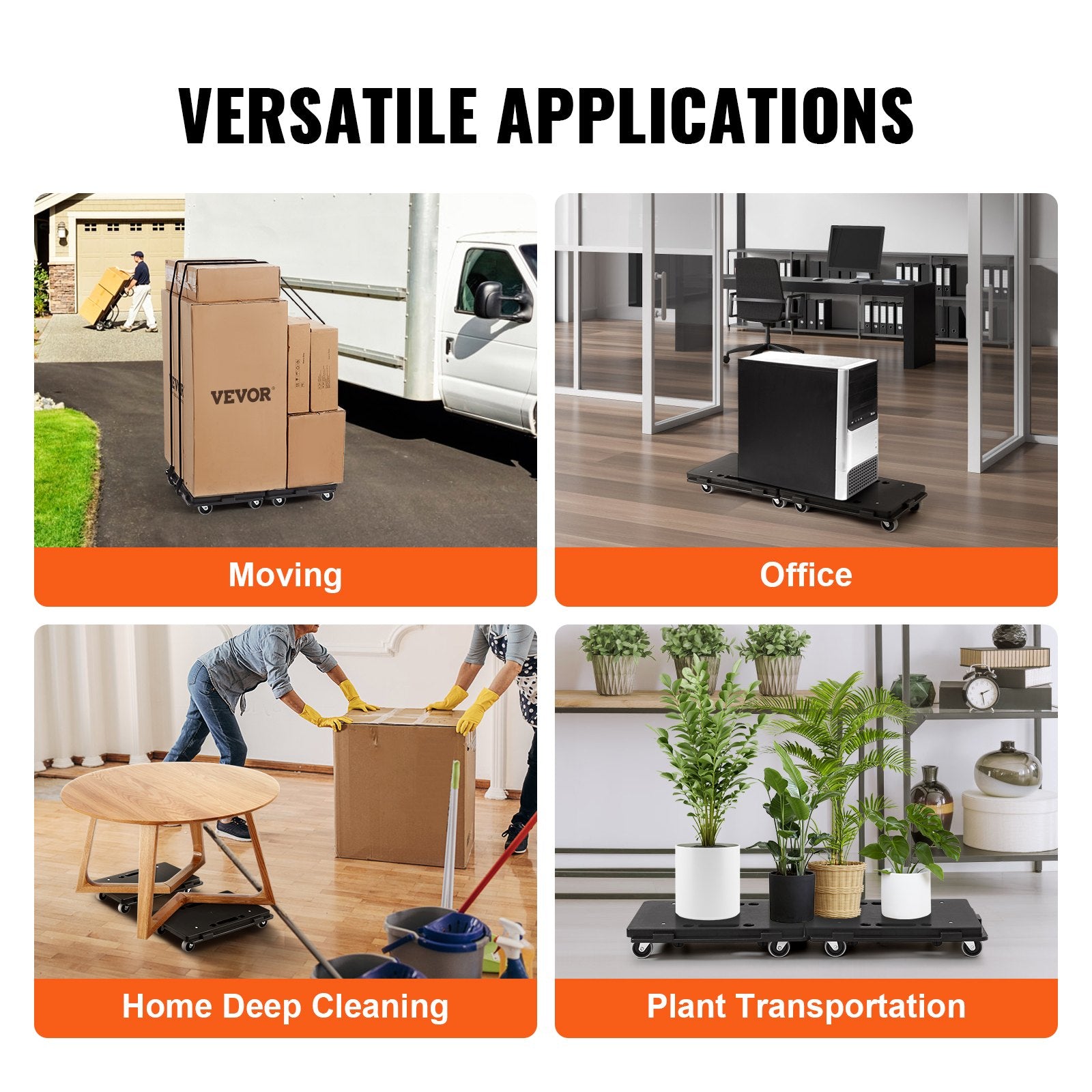 Furniture Dolly, 500 lbs Capacity Each Count, Furniture Mover with Wheels, Portable Moving Rollers 4 Wheels V952-WGC1611INCHS52QR5V0