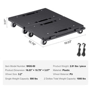 Furniture Dolly, 500 lbs Capacity Each Count, Furniture Mover with Wheels, Portable Moving Rollers 4 Wheels V952-WGC1611INCHS52QR5V0