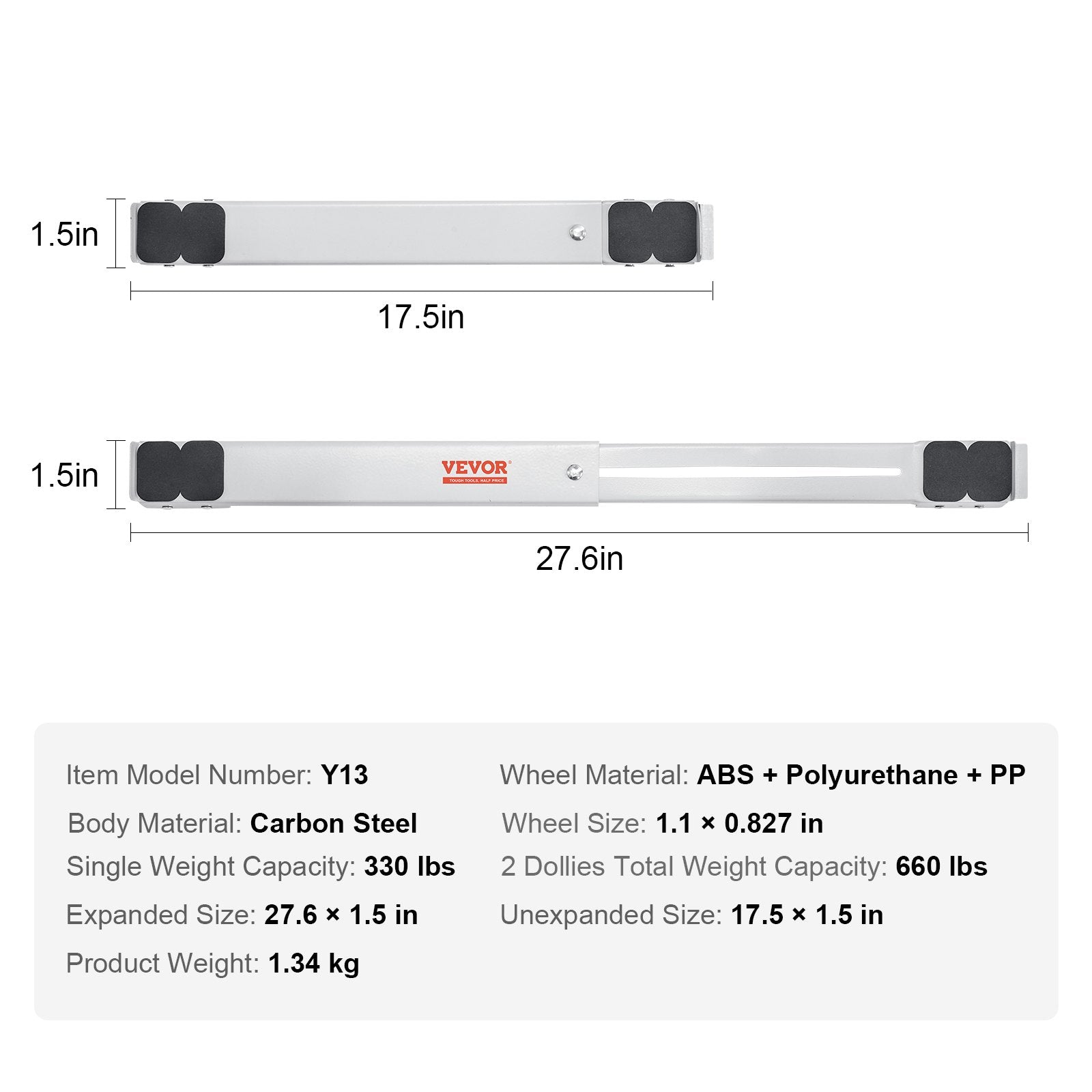 Heavy Duty Furniture Appliances Rollers, 660 lbs Total Load, Extendable Appliance Rollers Mobile Washing V952-WGC1728INCHG8VZ5FV0