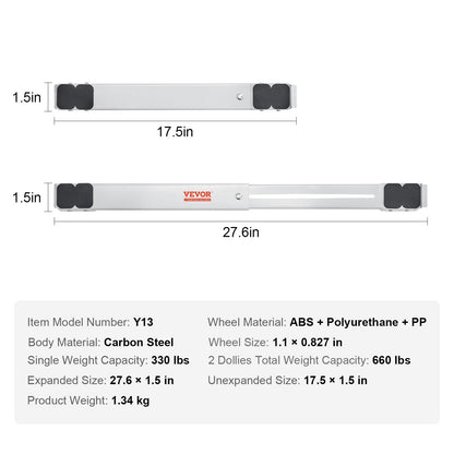 Heavy Duty Furniture Appliances Rollers, 660 lbs Total Load, Extendable Appliance Rollers Mobile Washing V952-WGC1728INCHG8VZ5FV0