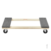 Furniture Dolly, 454kg Load Capacity, 457.2x762mm, 4x76mm PP Swivel Casters, Heavy Duty Hardwood Furniture V952-WGC1830INCHM3LUCCV0