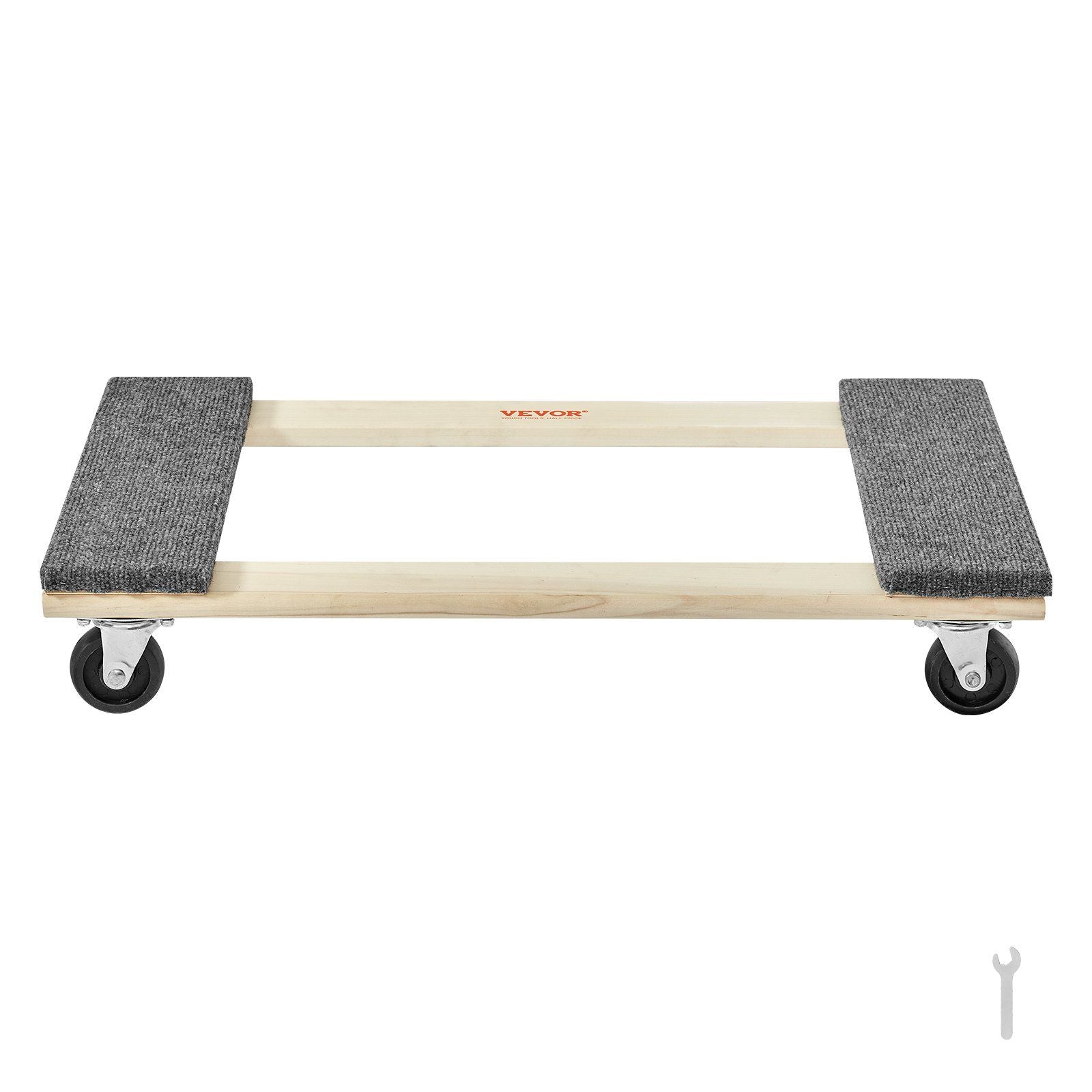 Furniture Dolly, 454kg Load Capacity, 457.2x762mm, 4x76mm PP Swivel Casters, Heavy Duty Hardwood Furniture V952-WGC1830INCHM3LUCCV0