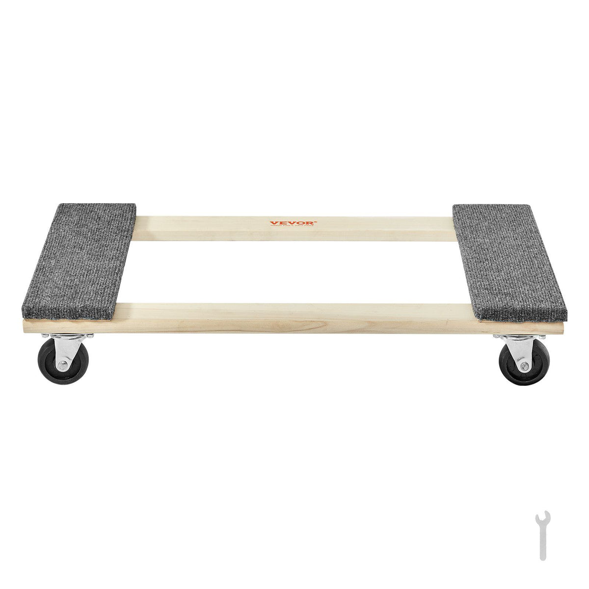 Furniture Dolly, 454kg Load Capacity, 457.2x762mm, 4x76mm PP Swivel Casters, Heavy Duty Hardwood Furniture V952-WGC1830INCHM3LUCCV0