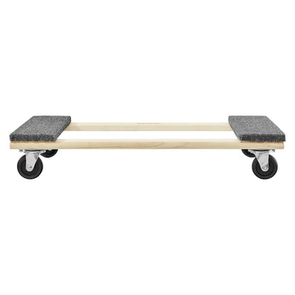 Furniture Dolly, 454kg Load Capacity, 457.2x762mm, 4x76mm PP Swivel Casters, Heavy Duty Hardwood Furniture V952-WGC1830INCHM3LUCCV0