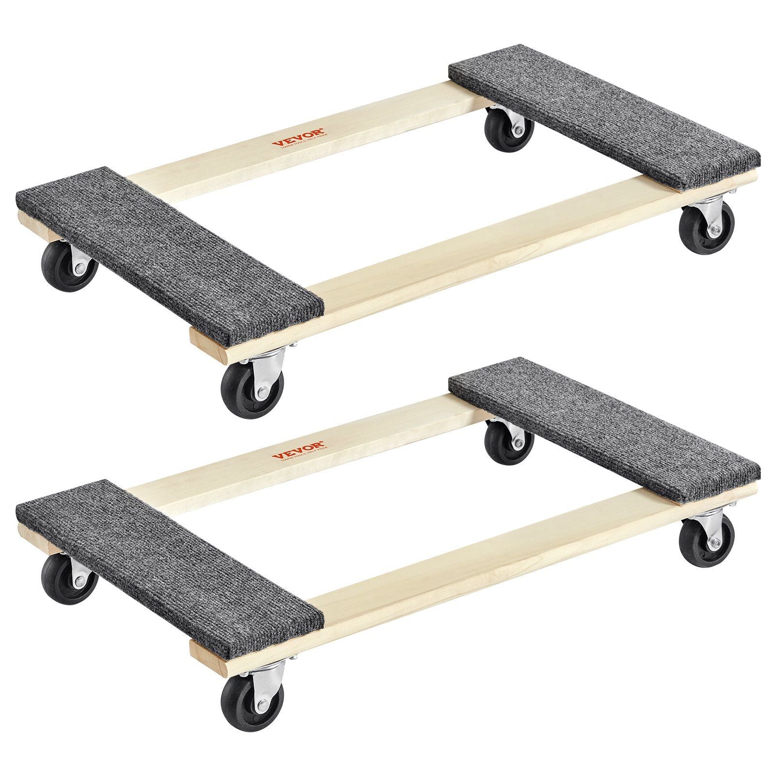 Furniture Dolly, 454kg Each Load Capacity, 2 Packs, 457.2x762mm, 8x76mm PP Swivel Casters, Heavy Duty V952-WGC1830INCHMZV40OV0