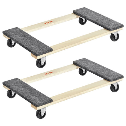 Furniture Dolly, 454kg Each Load Capacity, 2 Packs, 457.2x762mm, 8x76mm PP Swivel Casters, Heavy Duty V952-WGC1830INCHMZV40OV0