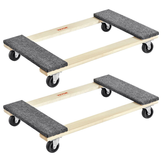 Furniture Dolly, 454kg Each Load Capacity, 2 Packs, 457.2x762mm, 8x76mm PP Swivel Casters, Heavy Duty V952-WGC1830INCHMZV40OV0