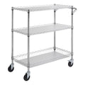 Kitchen Utility Cart, 3 Tiers, Wire Rolling Cart, Steel Service Cart on Wheels, Metal Storage Trolley with V952-WGCFTCCB350X1RH9BV0