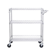 Kitchen Utility Cart, 3 Tiers, Wire Rolling Cart, Steel Service Cart on Wheels, Metal Storage Trolley with V952-WGCFTCCB350X1RH9BV0