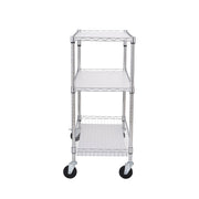 Kitchen Utility Cart, 3 Tiers, Wire Rolling Cart, Steel Service Cart on Wheels, Metal Storage Trolley with V952-WGCFTCCB350X1RH9BV0