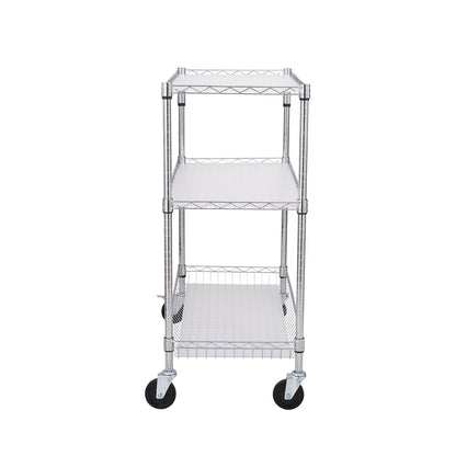 Kitchen Utility Cart, 3 Tiers, Wire Rolling Cart, Steel Service Cart on Wheels, Metal Storage Trolley with V952-WGCFTCCB350X1RH9BV0