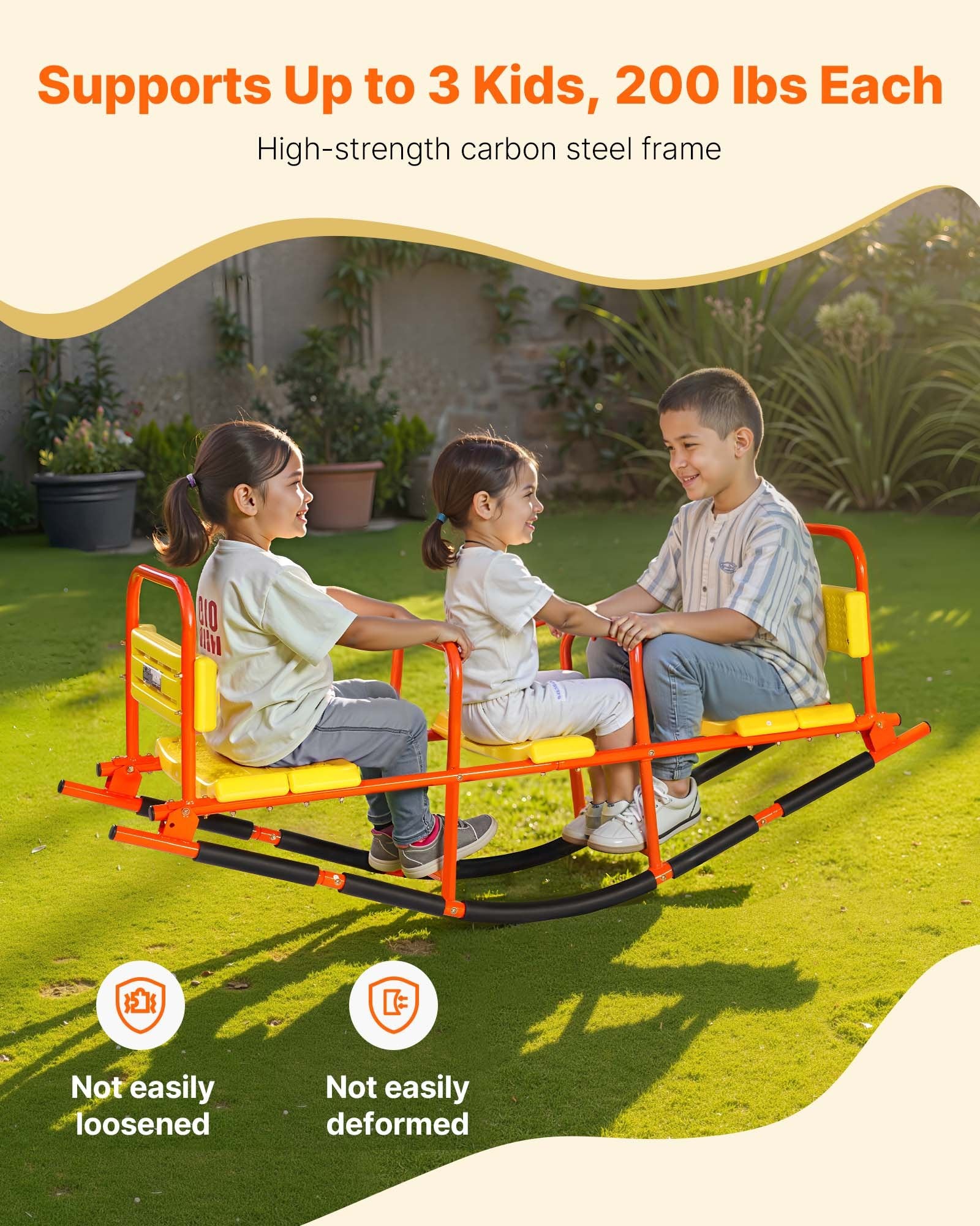 Kids Seesaw 90 kg Capacity Metal Rocking Teeter Totter with Handles V952-WGDZDQQBJS3RPB7KK001V0