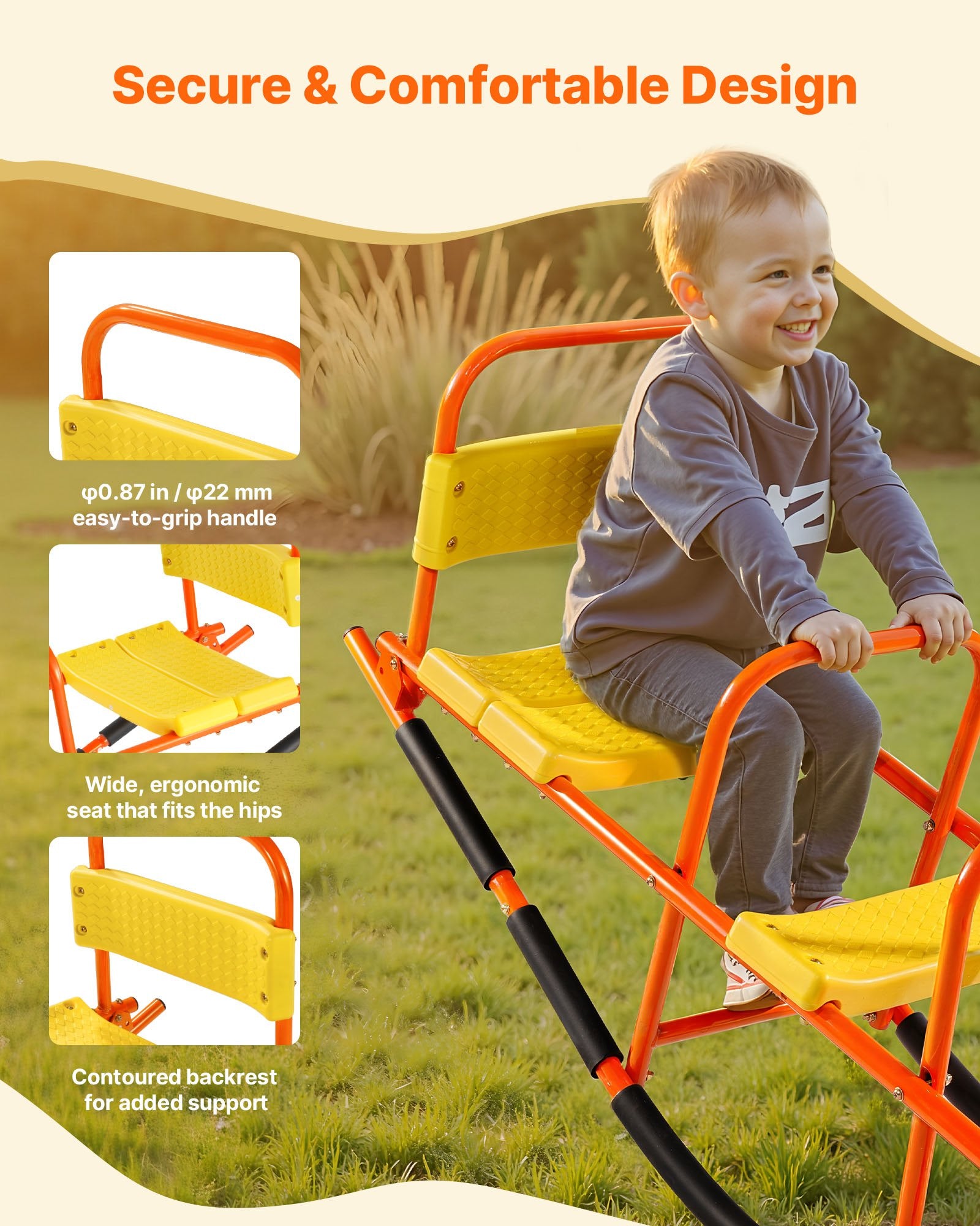 Kids Seesaw 90 kg Capacity Metal Rocking Teeter Totter with Handles V952-WGDZDQQBJS3RPB7KK001V0