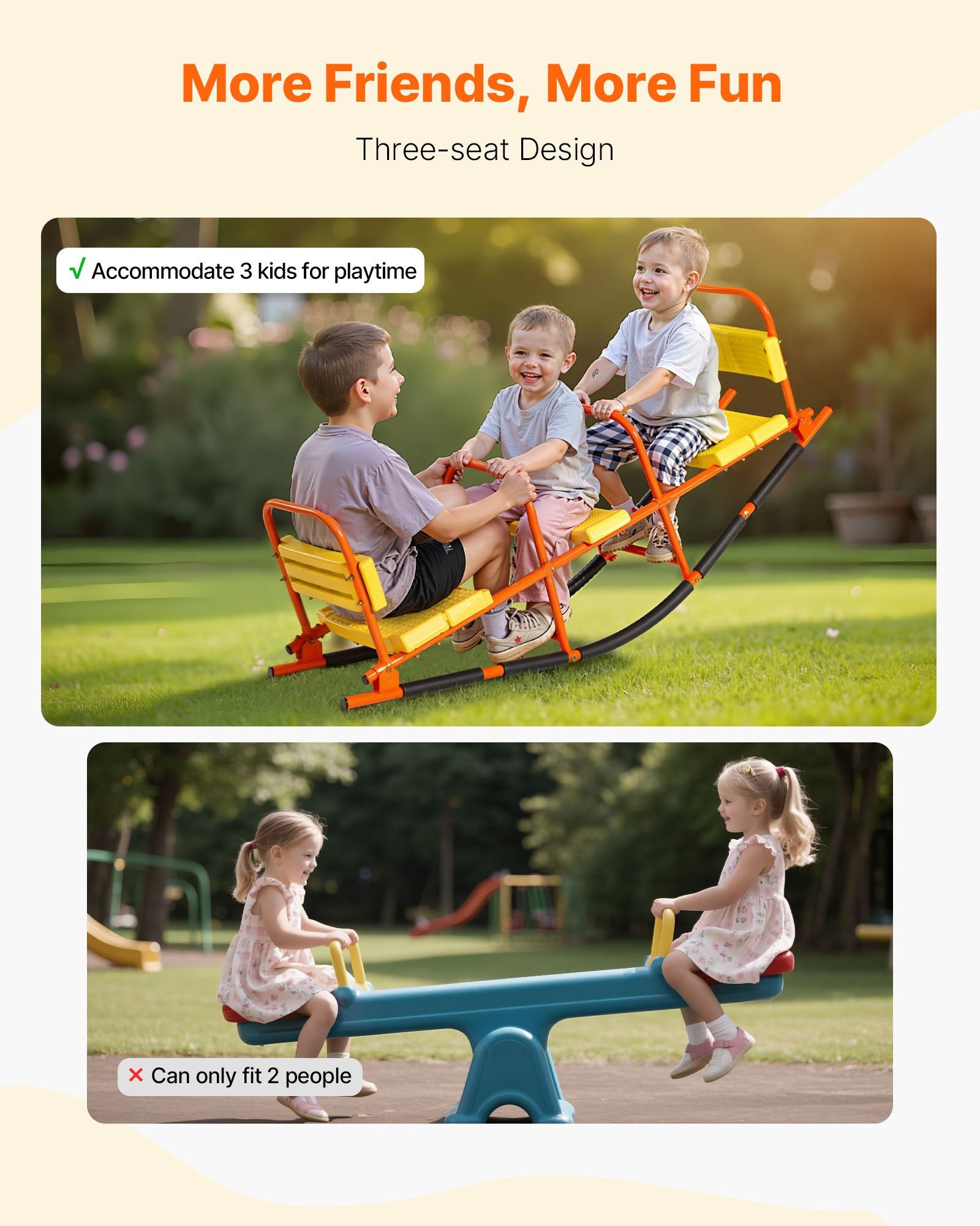 Kids Seesaw 90 kg Capacity Metal Rocking Teeter Totter with Handles V952-WGDZDQQBJS3RPB7KK001V0