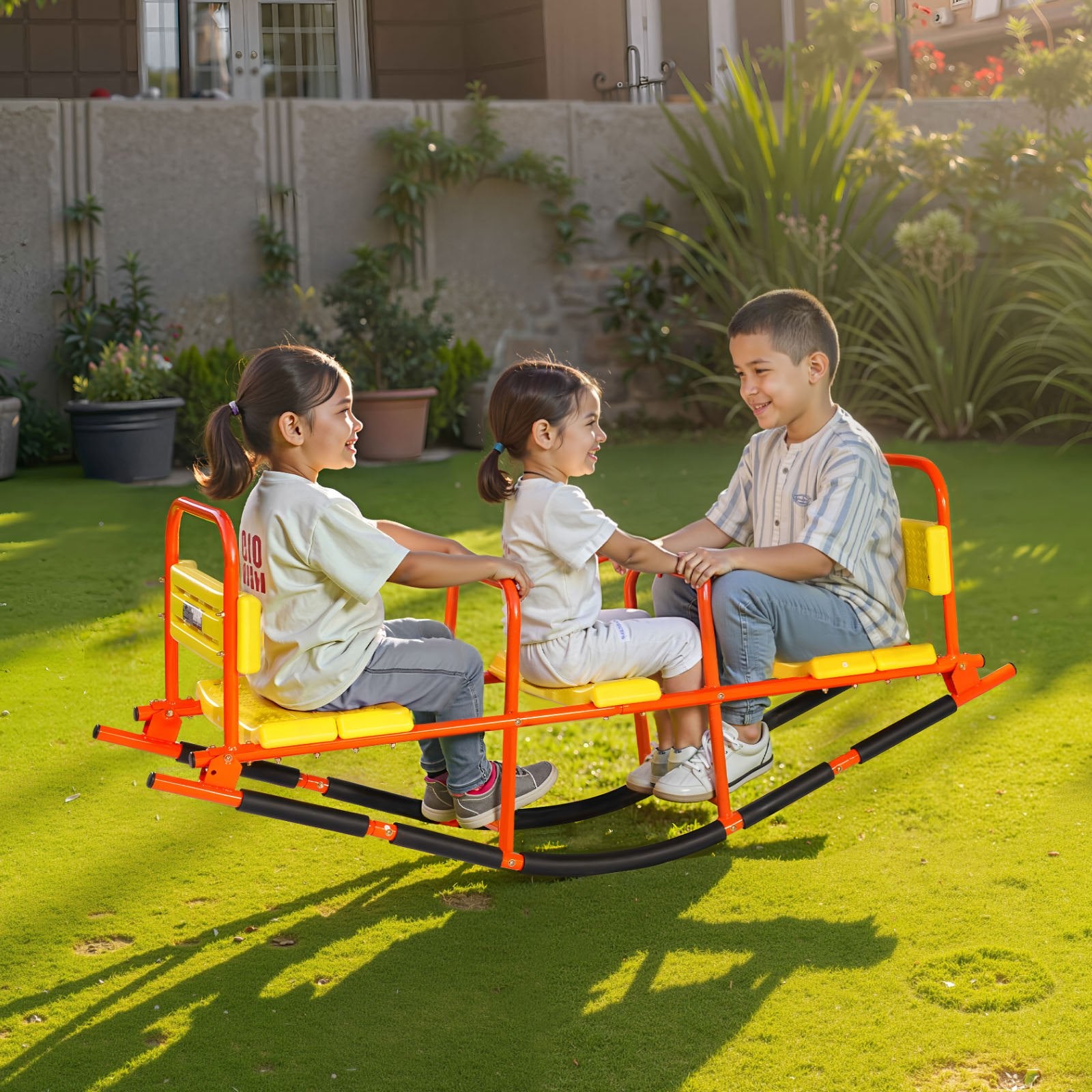 Kids Seesaw 90 kg Capacity Metal Rocking Teeter Totter with Handles V952-WGDZDQQBJS3RPB7KK001V0