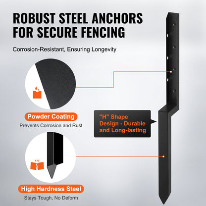 Fence Post Anchor Repair Kit, 2 Pack Inner Diameter 5 x5 cm Heavy Duty Steel Fence Post Support Stakes, V952-WGFBGXDD2YC35JCA8V0