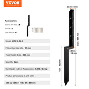 Fence Post Anchor Repair Kit, 2 Pack Inner Diameter 5 x5 cm Heavy Duty Steel Fence Post Support Stakes, V952-WGFBGXDD2YC35JCA8V0