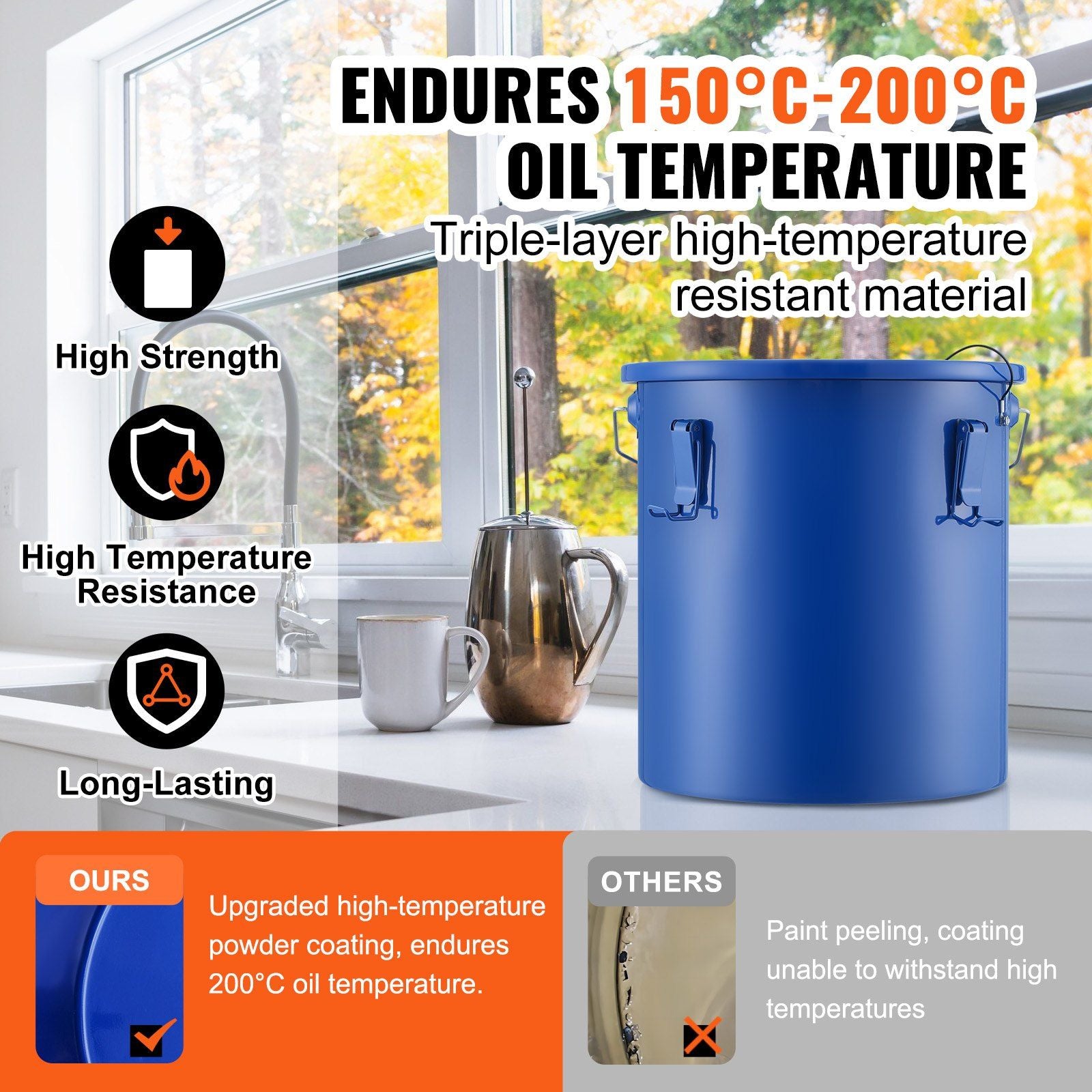 Fryer Grease Bucket, 22.7L Oil Disposal Caddy Carbon Steel Fryer Oil Bucket with Rust-Proof Coating, Oil V952-WHLYZTTG6JLP203XGV0