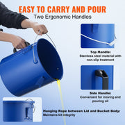 Fryer Grease Bucket, 22.7L Oil Disposal Caddy Carbon Steel Fryer Oil Bucket with Rust-Proof Coating, Oil V952-WHLYZTTG6JLP203XGV0
