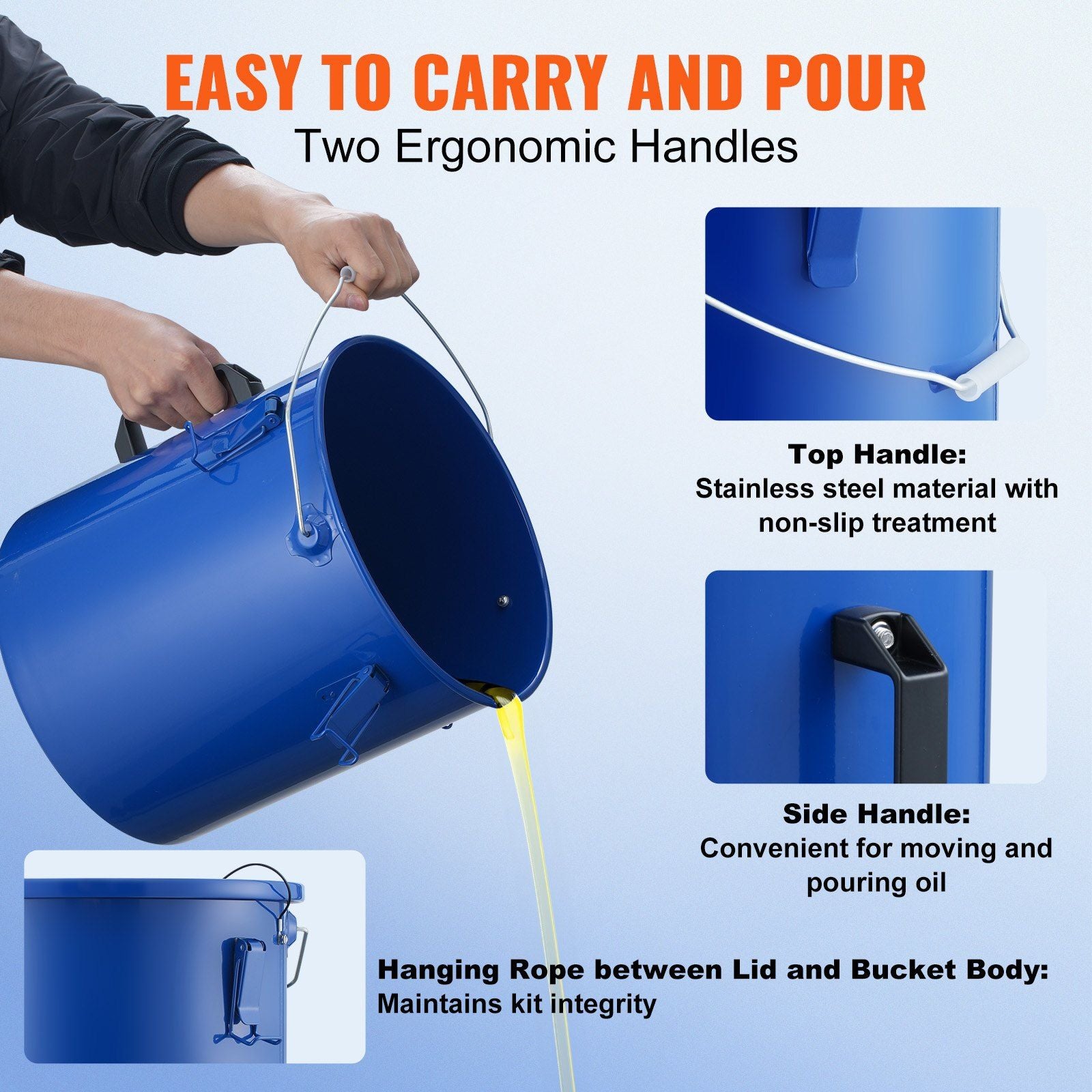 Fryer Grease Bucket, 22.7L Oil Disposal Caddy Carbon Steel Fryer Oil Bucket with Rust-Proof Coating, Oil V952-WHLYZTTG6JLP203XGV0