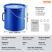 Fryer Grease Bucket, 22.7L Oil Disposal Caddy Carbon Steel Fryer Oil Bucket with Rust-Proof Coating, Oil V952-WHLYZTTG6JLP203XGV0