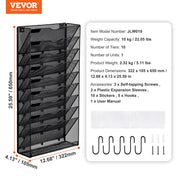 File Wall Rack Mesh Wall File Holder 1-Piece 10 Pockets for Office/School V952-WJBGJHSWJSWS0OID1V0