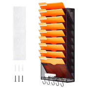 File Wall Rack Mesh Wall File Holder 1-Piece 10 Pockets for Office/School V952-WJBGJHSWJSWS0OID1V0
