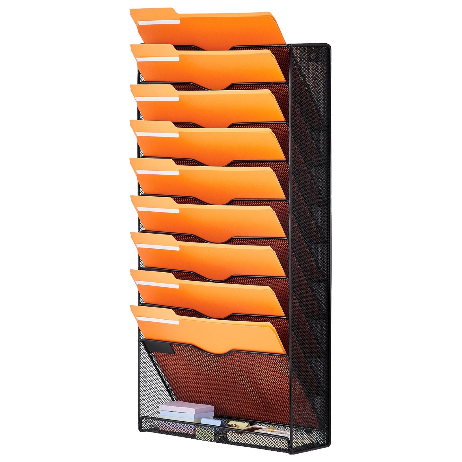 File Wall Rack Mesh Wall File Holder 1-Piece 10 Pockets for Office/School V952-WJBGJHSWJSWS0OID1V0