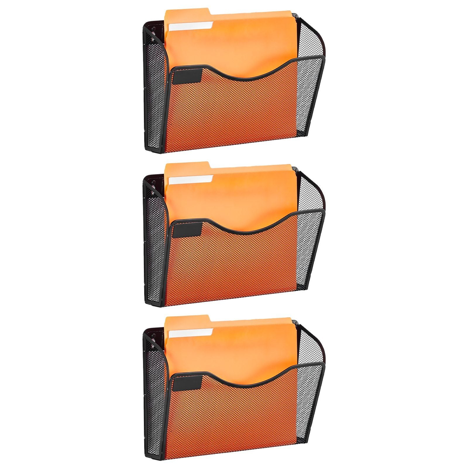 File Wall Rack, Three-Piece 1 Pocket Mesh Wall File Holder, Wall Mounted Magazine Mail Paper & Document V952-WJBGJHSWJSWSXKUPYV0
