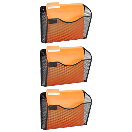 File Wall Rack, Three-Piece 1 Pocket Mesh Wall File Holder, Wall Mounted Magazine Mail Paper & Document V952-WJBGJHSWJSWSXKUPYV0