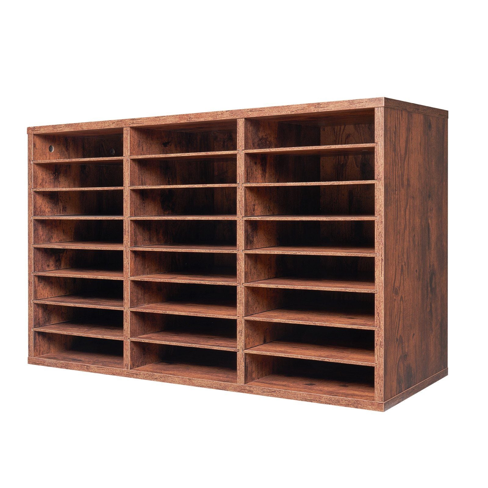 Literature Organizer, 24 Compartments Office Mailbox with Removable Shelves, Wooden Mailbox Sorter Particle V952-WJJEKBHB24G5IEP06V0