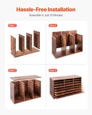 Literature Organizer, 24 Compartments Office Mailbox with Removable Shelves, Wooden Mailbox Sorter Particle V952-WJJEKBHB24G5IEP06V0