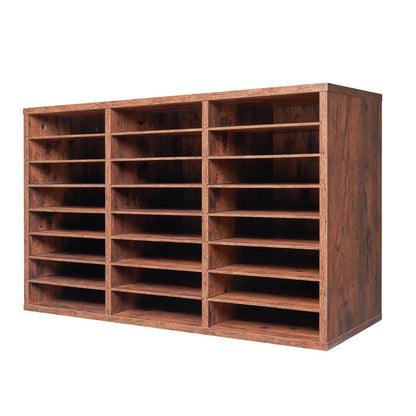 Literature Organizer, 24 Compartments Office Mailbox with Removable Shelves, Wooden Mailbox Sorter Particle V952-WJJEKBHB24G5IEP06V0