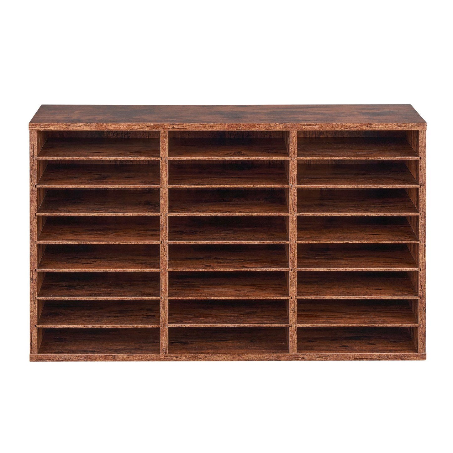 Literature Organizer, 24 Compartments Office Mailbox with Removable Shelves, Wooden Mailbox Sorter Particle V952-WJJEKBHB24G5IEP06V0