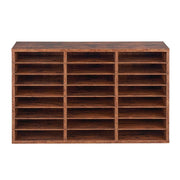 Literature Organizer, 24 Compartments Office Mailbox with Removable Shelves, Wooden Mailbox Sorter Particle V952-WJJEKBHB24G5IEP06V0