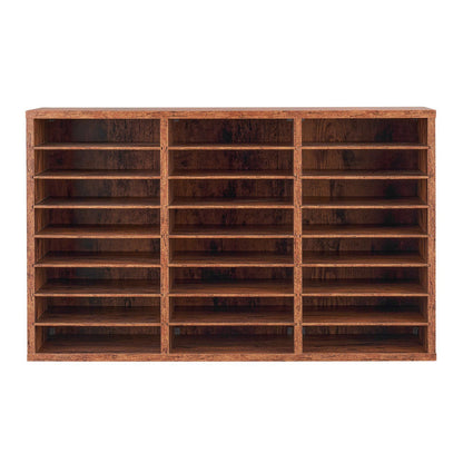 Literature Organizer, 24 Compartments Office Mailbox with Removable Shelves, Wooden Mailbox Sorter Particle V952-WJJEKBHB24G5IEP06V0