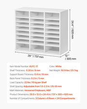 Literature Organizer, 24 Compartments Office Mailbox with Adjustable Shelves, Wooden Mailbox Sorter Medium V952-WJJEKBHB24G905SHCV0