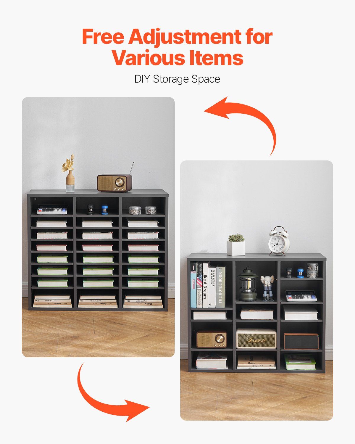 Literature Organizer, 24 Compartments Office Mailbox with Adjustable Shelves, Wooden Mailbox Sorter Medium V952-WJJEKBHB24G93KUELV0