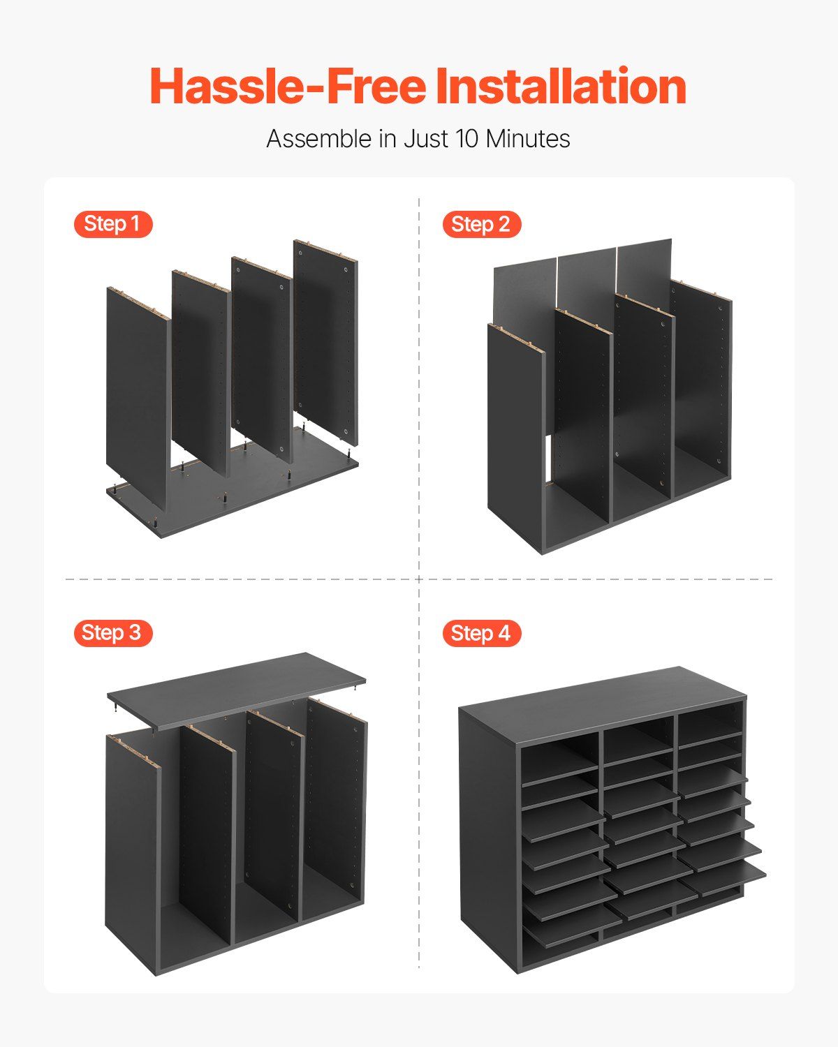 Literature Organizer, 24 Compartments Office Mailbox with Adjustable Shelves, Wooden Mailbox Sorter Medium V952-WJJEKBHB24G93KUELV0