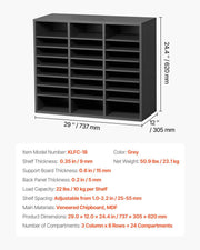 Literature Organizer, 24 Compartments Office Mailbox with Adjustable Shelves, Wooden Mailbox Sorter Medium V952-WJJEKBHB24G93KUELV0