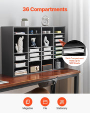 Literature Organizer, 36 Compartments Office Mailbox with Adjustable Shelves, Wooden Mailbox Sorter Medium V952-WJJEKBHB36G93NKYIV0
