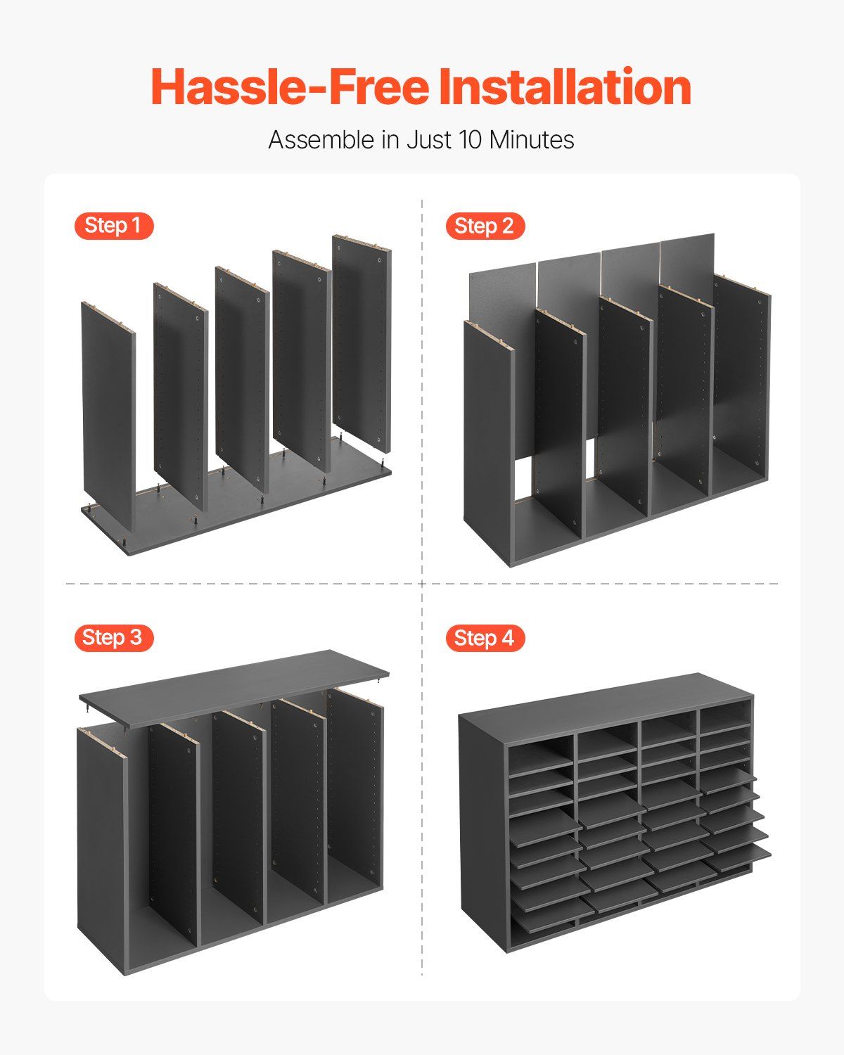 Literature Organizer, 36 Compartments Office Mailbox with Adjustable Shelves, Wooden Mailbox Sorter Medium V952-WJJEKBHB36G93NKYIV0