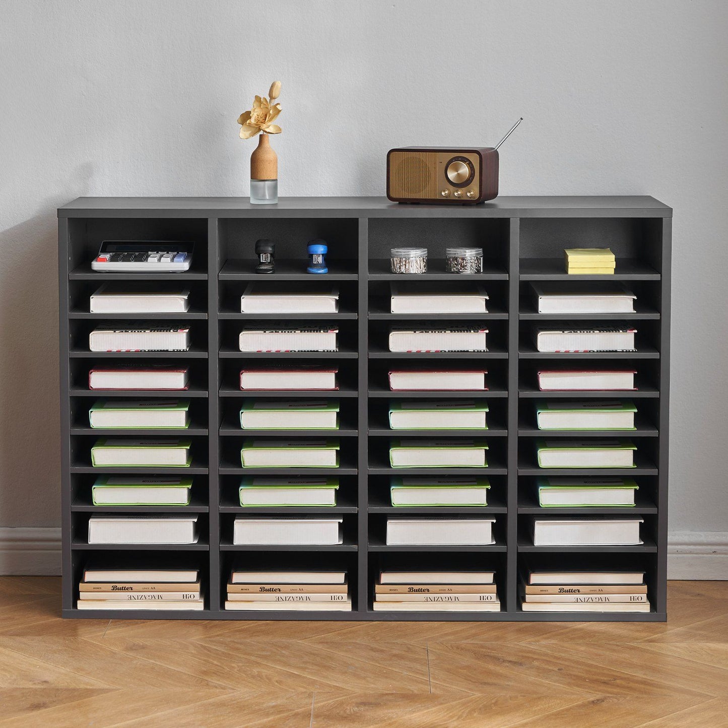 Literature Organizer, 36 Compartments Office Mailbox with Adjustable Shelves, Wooden Mailbox Sorter Medium V952-WJJEKBHB36G93NKYIV0